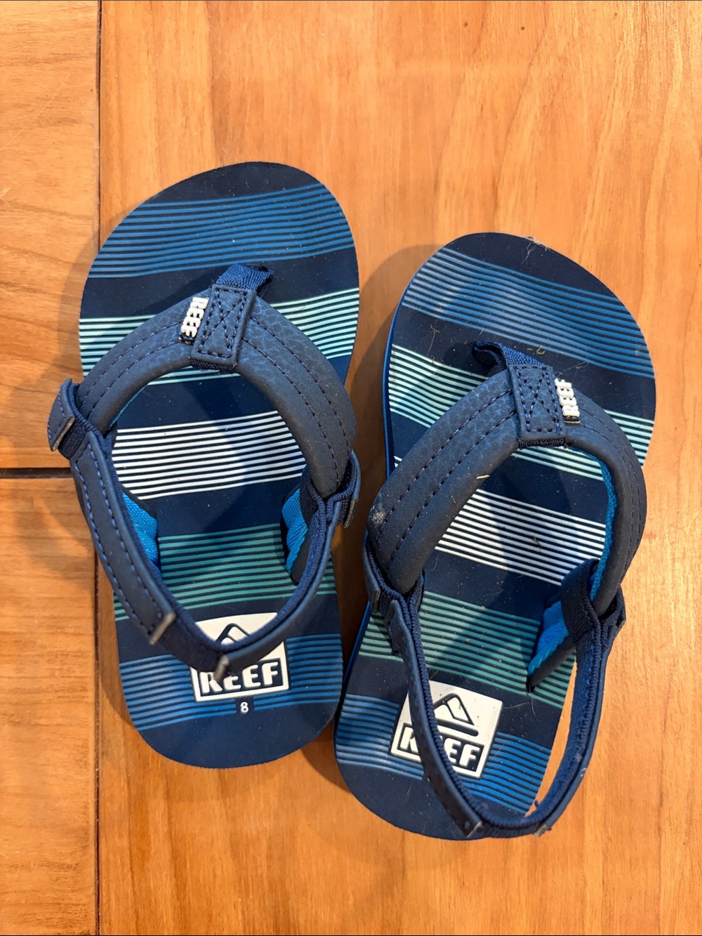 Reef Kids Blue Striped Toddler Sandals